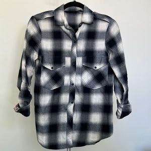 Zara Basic flannel button down shirt